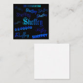 Sheffey Fonts - 黒地に青のグラデーション ノートカード (正面/裏面)