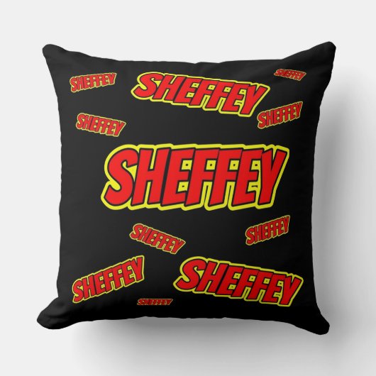 Sheffey Red Comic フォント クッション (正面)