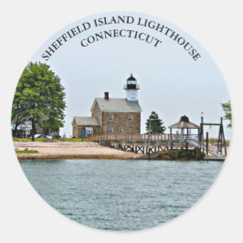 Sheffield Island Light house, Connecticut Stickers ラウンドシール