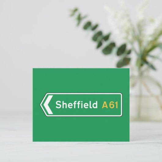 Sheffield, UK Road Sign ポストカード (スタンド正面)