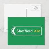 Sheffield, UK Road Sign ポストカード (正面/裏面)