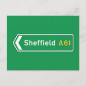 Sheffield, UK Road Sign ポストカード (正面)