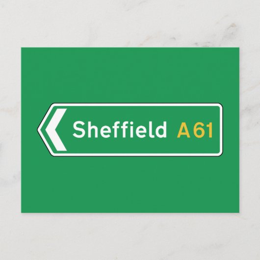 Sheffield, UK Road Sign ポストカード (正面)