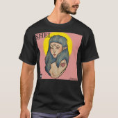 "Shel -慢性の"黒いティー Tシャツ (正面)