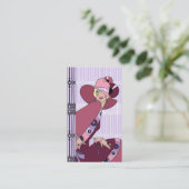 Shelbyのラベンダーおよびワインの30年代の女性 名刺 (スタンド正面)