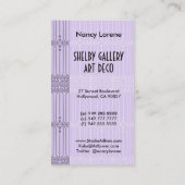Shelbyのラベンダーおよびワインの30年代の女性 名刺 (裏面)