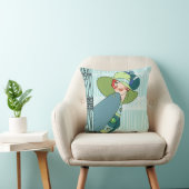 Shelbyの水およびティール（緑がかった色）の20年代の女性 クッション (椅子)