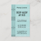 Shelbyの水およびティール（緑がかった色）の30年代の女性 名刺 (裏面)