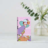 Shelbyの薄紫およびラベンダーの30年代の女性 名刺 (スタンド正面)