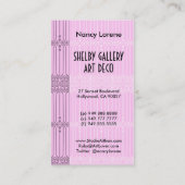 Shelbyの薄紫およびラベンダーの30年代の女性 名刺 (裏面)