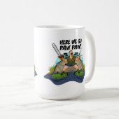 Shelby泥地の人-ここに私達はTシャツ足の足の行きます コーヒーマグカップ (正面右)