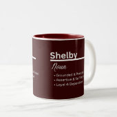 Shelby Girl Name Definition Personalized ツートーンマグカップ (正面右)
