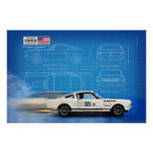 Shelby Mustang 350GT Blueprint ポスター (正面)