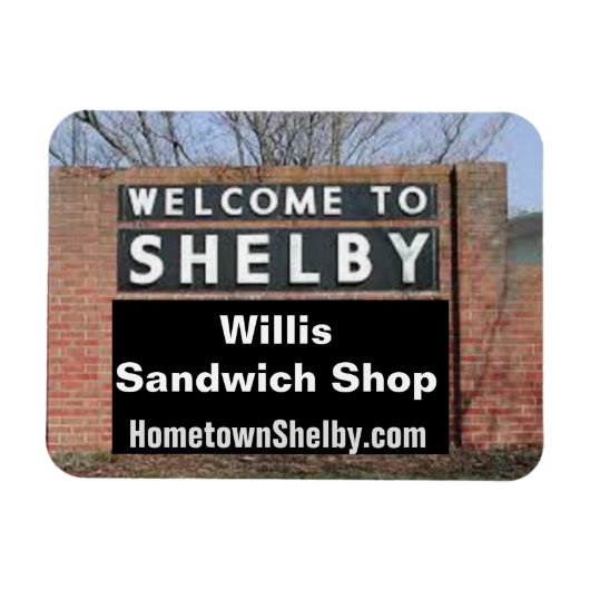 SHELBY Willis Sandwich Shop Flexible Maへようこそ マグネット (横)
