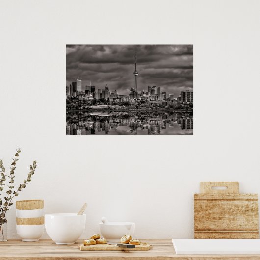 Sheldon Lookout Reflectionからのトロントスカイライン1 ポスター (キッチン)