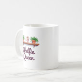 Shelfie Queen - The Plant Lover's Selfie Moment コーヒーマグカップ (正面左)