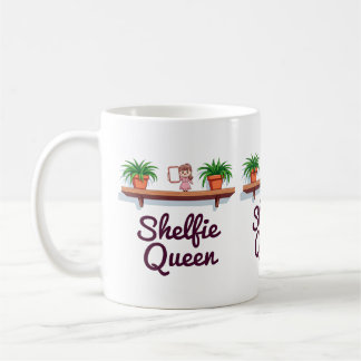 Shelfie Queen - The Plant Lover's Selfie Moment コーヒーマグカップ