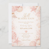 Shell Be Here Soon Girl Baby Shower 招待状 (正面)
