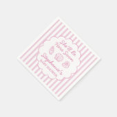 She'll Be Here Soon Pink Sea Shells Baby Shower スタンダードカクテルナプキン (角)