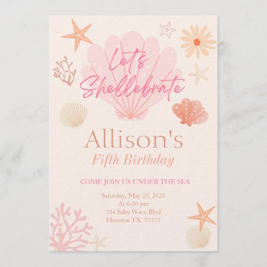 Shell Birthday Invitation  招待状 (正面)