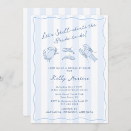 Shell-ebrate Hand-Drawn Crustacean Bridal Shower 招待状