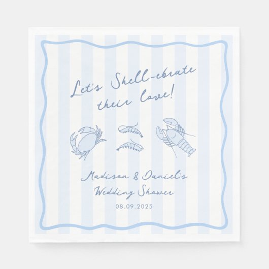 Shell-ebrate Their Love Seafood Wedding Shower スタンダードランチョンナプキン (正面)