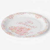 Shell Girl Birthday Party Plates ペーパープレート (アングル)