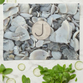 Shell Haven Initial Pattern キッチンタオル (折り畳み)