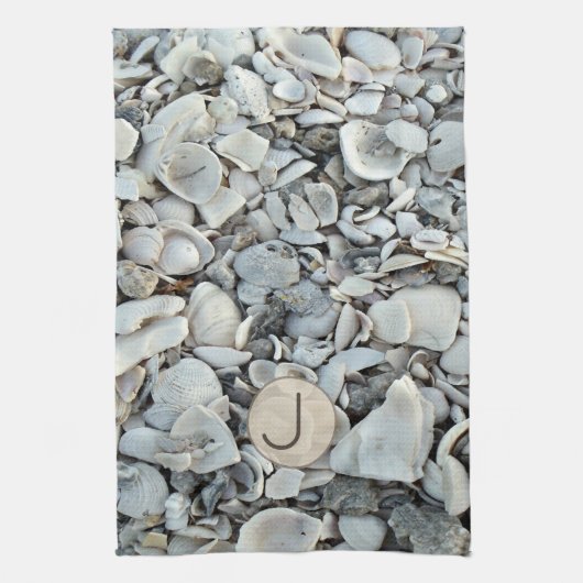 Shell Haven Initial Pattern キッチンタオル (縦)