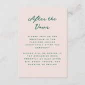 Shell Pink and Green Simple Reception エンクロージャーカード (正面)