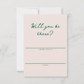 Shell Pink and Green Simple RSVP Card (正面)