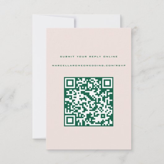 Shell Pink and Green Simple RSVP Card (裏面)
