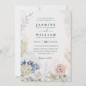 Shell Sketches Elegant Modern Chic QR Code Wedding 招待状 (正面)