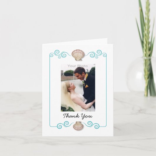 Shell Swirl Thank Youフォトカード サンキューカード (正面)