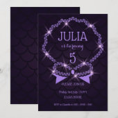 「Shell with mermaid and はかりで測グリッター」エフェクト 招待状 (正面/裏面)