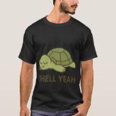 Shell Yeah Funny Lazyurtle  retro Tシャツ (正面)
