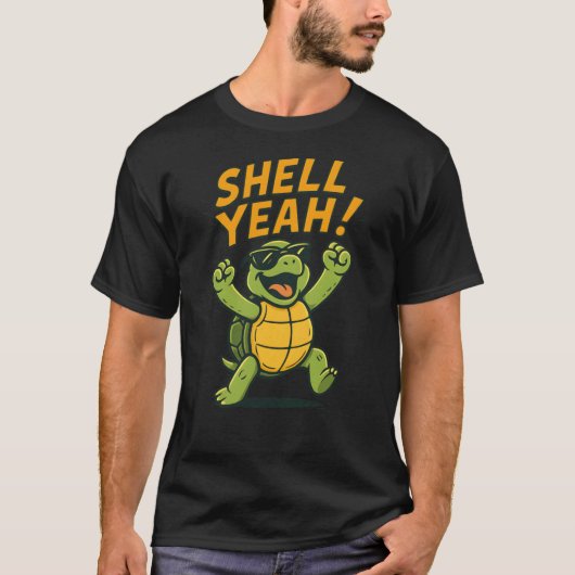 Shell Yeah Funny turtle design girl Tシャツ (正面)
