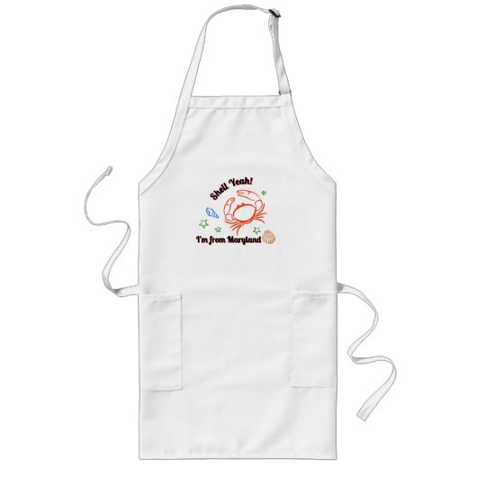 "Shell Yeah! I'm from Maryland" カニエプロン ロングエプロン (正面)