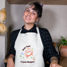 "Shell Yeah! I'm from Maryland" Crab Apron ロングエプロン