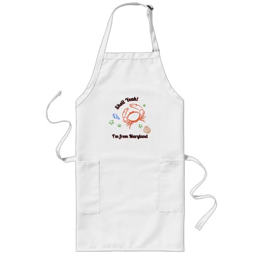 "Shell Yeah! I'm from Maryland" Crab Apron ロングエプロン (正面)