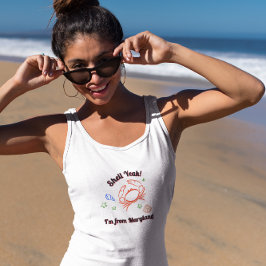 "Shell Yeah! I'm from Maryland" Crab Tank Top タンクトップ
