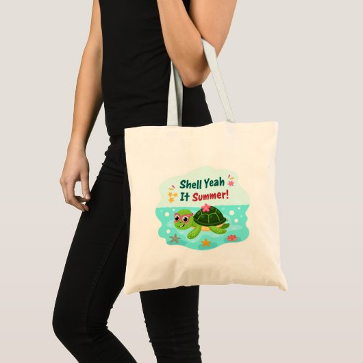Shell Yeah It’s Summer Turtle Tote Bag トートバッグ (正面(商品))
