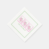 Shell Yeah... Mahj On! ピンクのウミガメの麻雀 スタンダードカクテルナプキン (角)