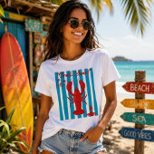 "Shell Yeah!" Nautical Red Lobster Coastal Summer Tシャツ