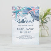 Shellabration | ビーチの貝殻 ウェディングシャワー 招待状 (スタンド正面)