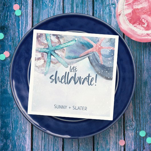 Shellabration | ビーチ スターフィッシュ シェル スタンダードカクテルナプキン