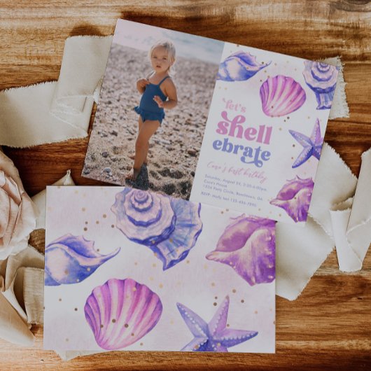 Shellebrateフォト誕生日招待状 招待状