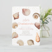 Shellebrate Seashell Realistic 1st Birthday 招待状 (スタンド正面)