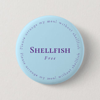 Shellfish Free Request Badge, Light blue, Purple 缶バッジ
