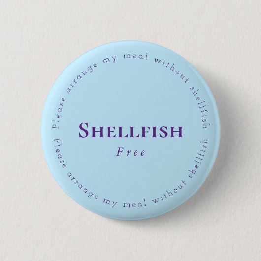 Shellfish Free Request Badge, Light blue, Purple 缶バッジ (正面)